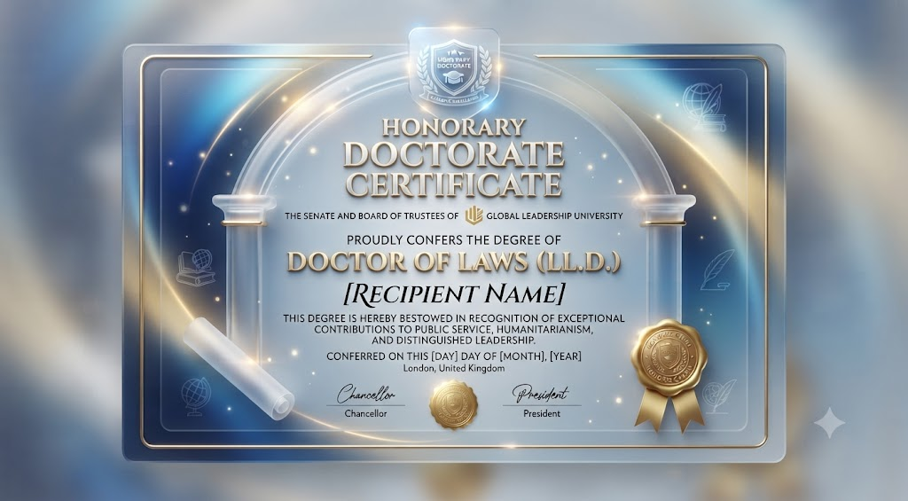 Honorary Doctorate Certificate
